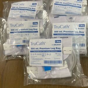 3 Pc - TruCath 500ml Premium Flocked Leg Bag with Flip Valve Lot of 5